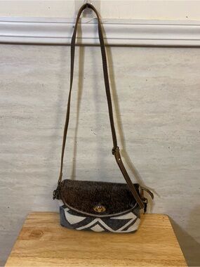 Myra Bag Gray Clandestine Crossbody Cowhide Leather